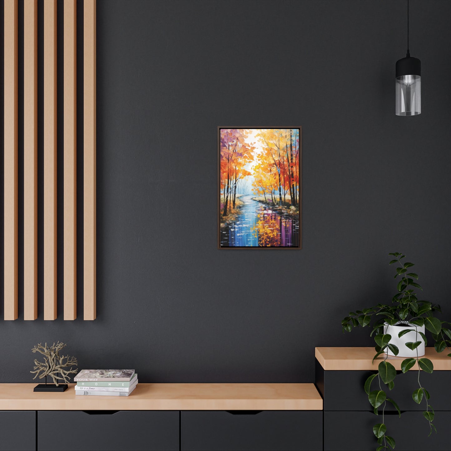 River Trees - Gallery Framed Canvas Wall Art