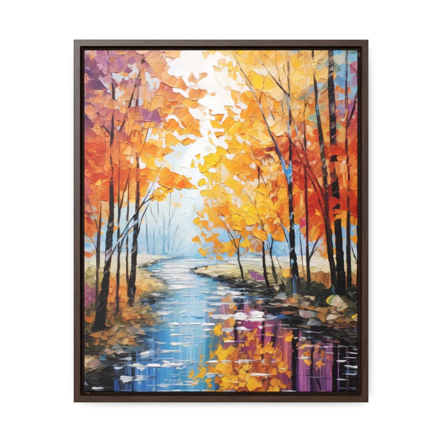 River Trees - Gallery Framed Canvas Wall Art