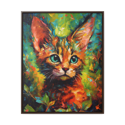 Cute Cat - Gallery Framed Canvas Wall Art