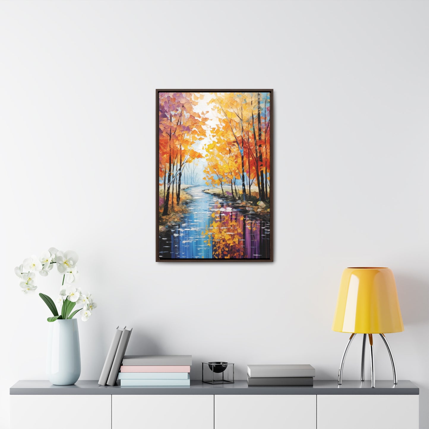 River Trees - Gallery Framed Canvas Wall Art