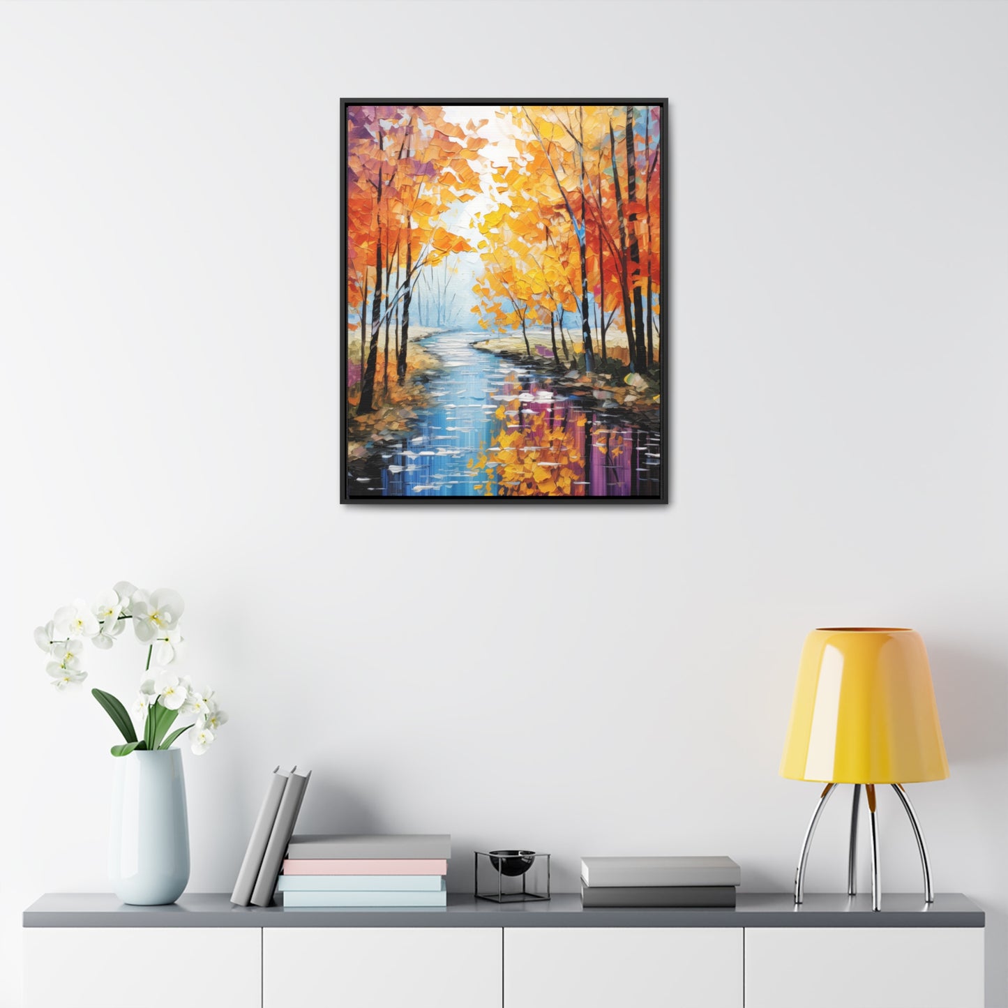 River Trees - Gallery Framed Canvas Wall Art