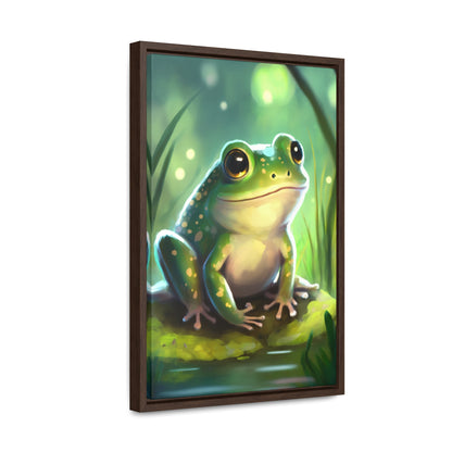 Green Frog - Gallery Framed Canvas Wall Art