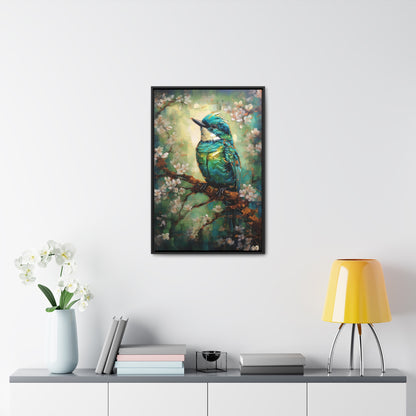 Eastern Bluebird - Gallery Framed Canvas Wall Art