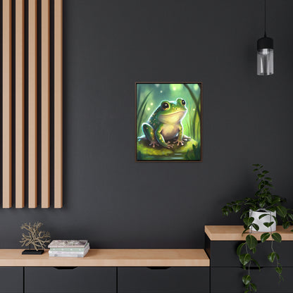 Green Frog - Gallery Framed Canvas Wall Art