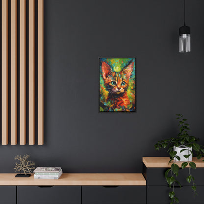 Cute Cat - Gallery Framed Canvas Wall Art