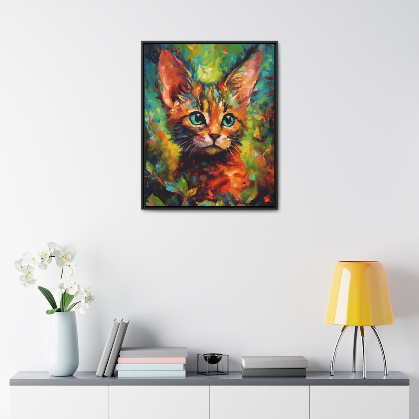 Cute Cat - Gallery Framed Canvas Wall Art