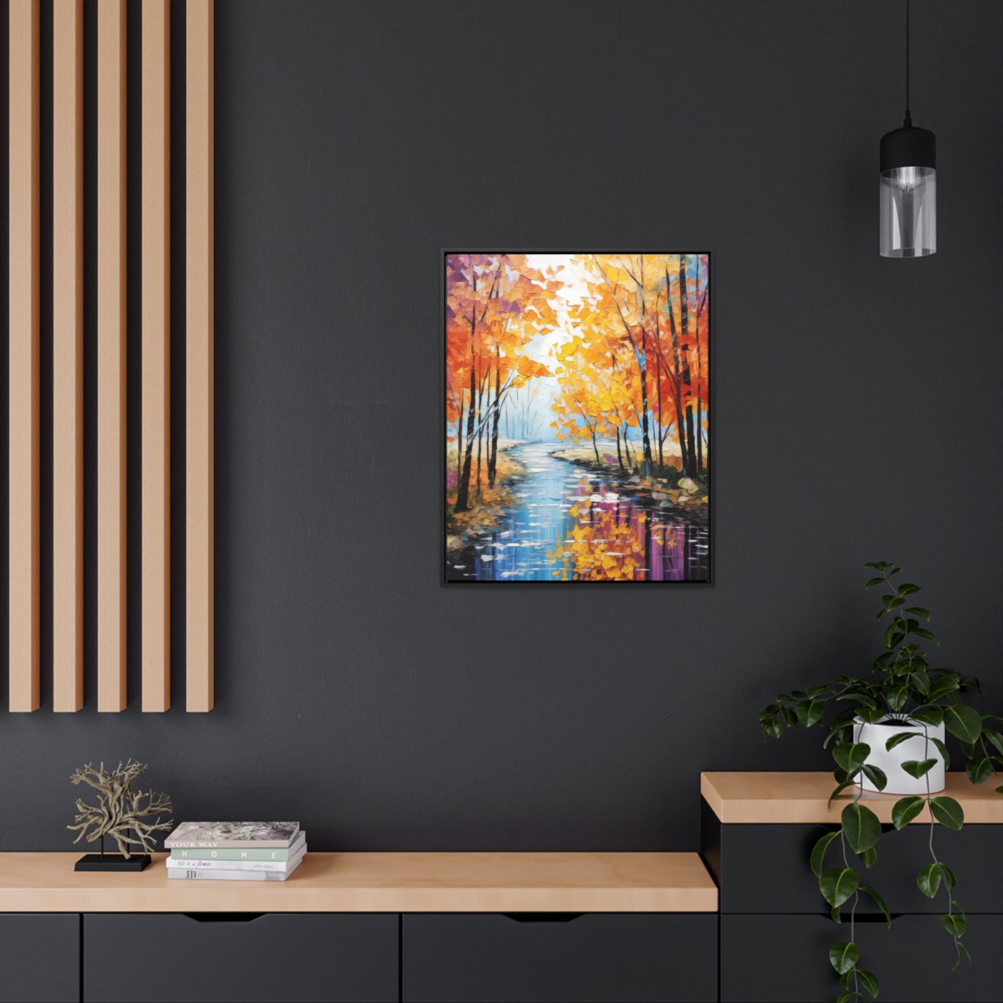 River Trees - Gallery Framed Canvas Wall Art