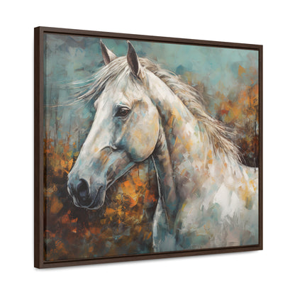 White Horse - Gallery Framed Canvas Wall Art