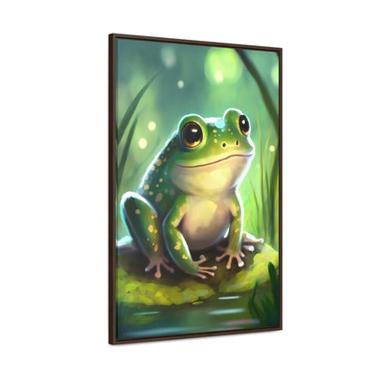 Green Frog - Gallery Framed Canvas Wall Art