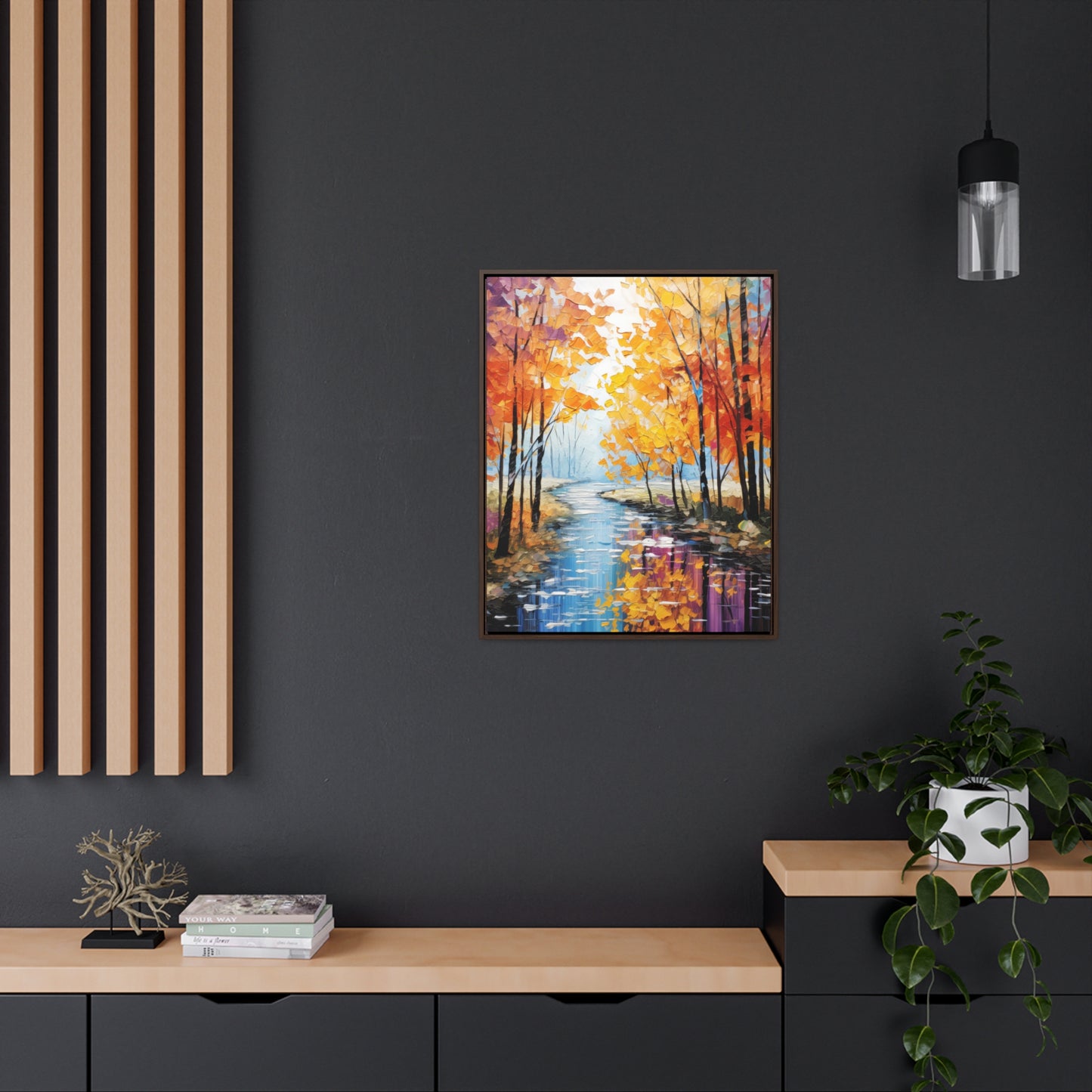 River Trees - Gallery Framed Canvas Wall Art