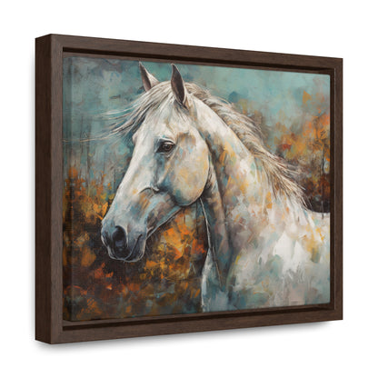 White Horse - Gallery Framed Canvas Wall Art