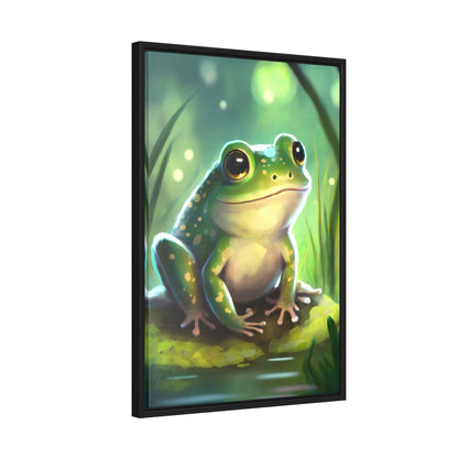 Green Frog - Gallery Framed Canvas Wall Art