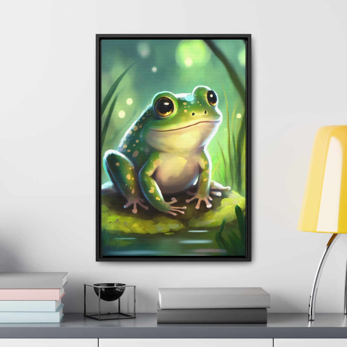 Green Frog - Gallery Framed Canvas Wall Art