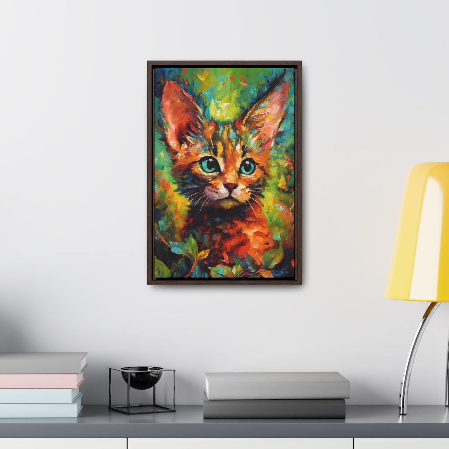 Cute Cat - Gallery Framed Canvas Wall Art