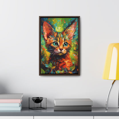 Cute Cat - Gallery Framed Canvas Wall Art