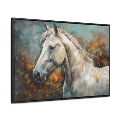 White Horse - Gallery Framed Canvas Wall Art