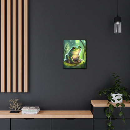 Green Frog - Gallery Framed Canvas Wall Art