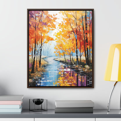 River Trees - Gallery Framed Canvas Wall Art