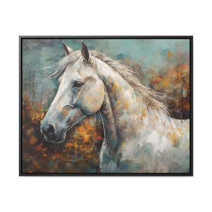 White Horse - Gallery Framed Canvas Wall Art