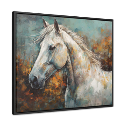 White Horse - Gallery Framed Canvas Wall Art