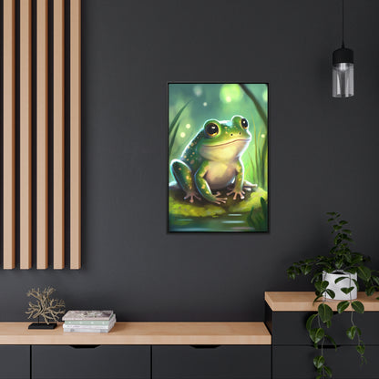 Green Frog - Gallery Framed Canvas Wall Art