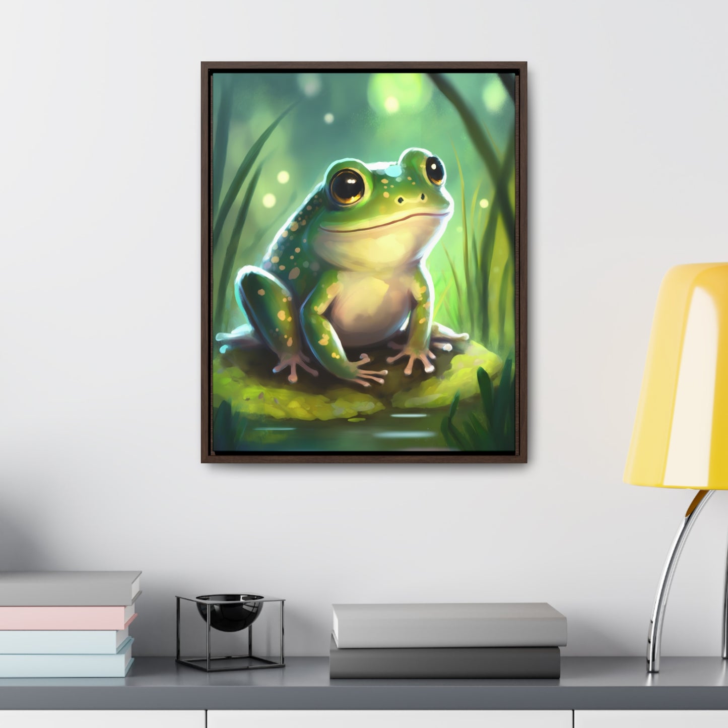 Green Frog - Gallery Framed Canvas Wall Art