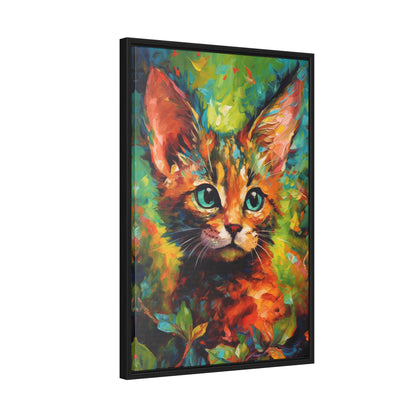 Cute Cat - Gallery Framed Canvas Wall Art