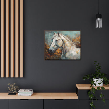 White Horse - Gallery Framed Canvas Wall Art