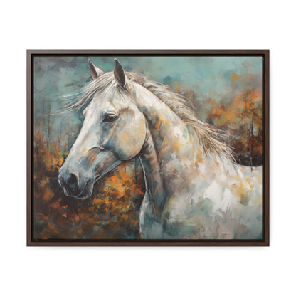 White Horse - Gallery Framed Canvas Wall Art