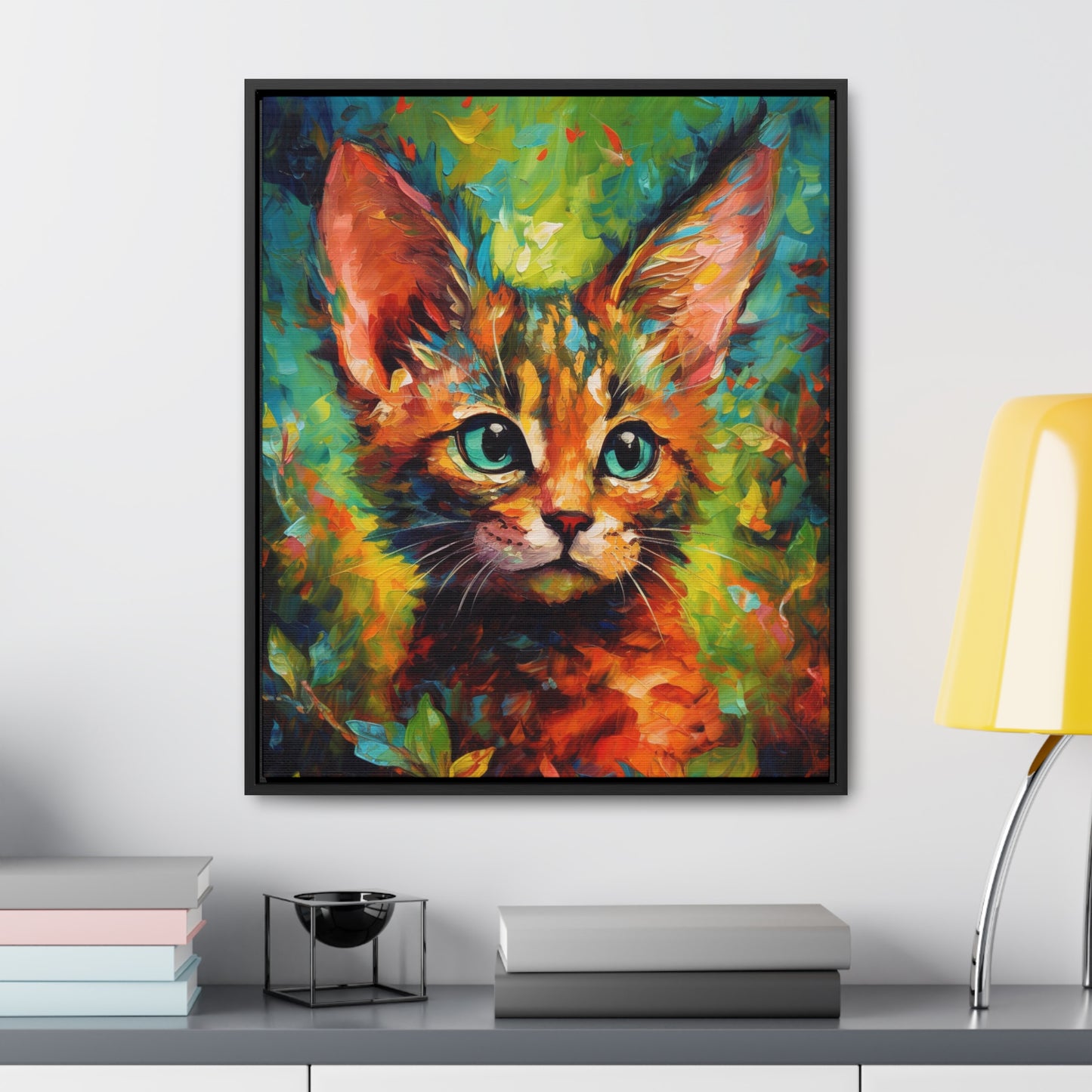 Cute Cat - Gallery Framed Canvas Wall Art