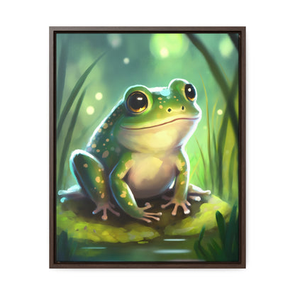 Green Frog - Gallery Framed Canvas Wall Art