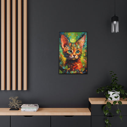 Cute Cat - Gallery Framed Canvas Wall Art