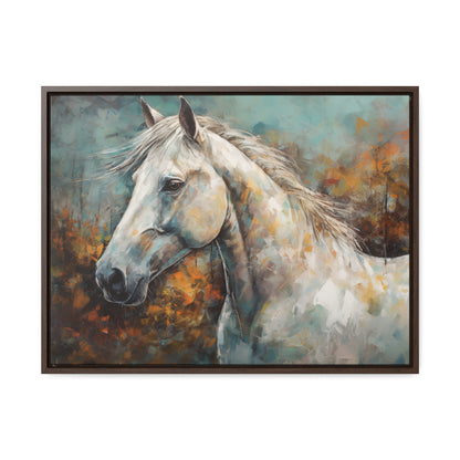 White Horse - Gallery Framed Canvas Wall Art