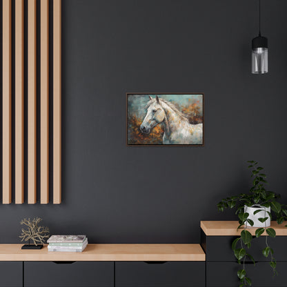 White Horse - Gallery Framed Canvas Wall Art