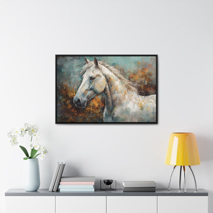 White Horse - Gallery Framed Canvas Wall Art