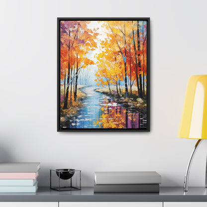 River Trees - Gallery Framed Canvas Wall Art