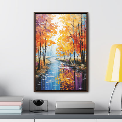 River Trees - Gallery Framed Canvas Wall Art