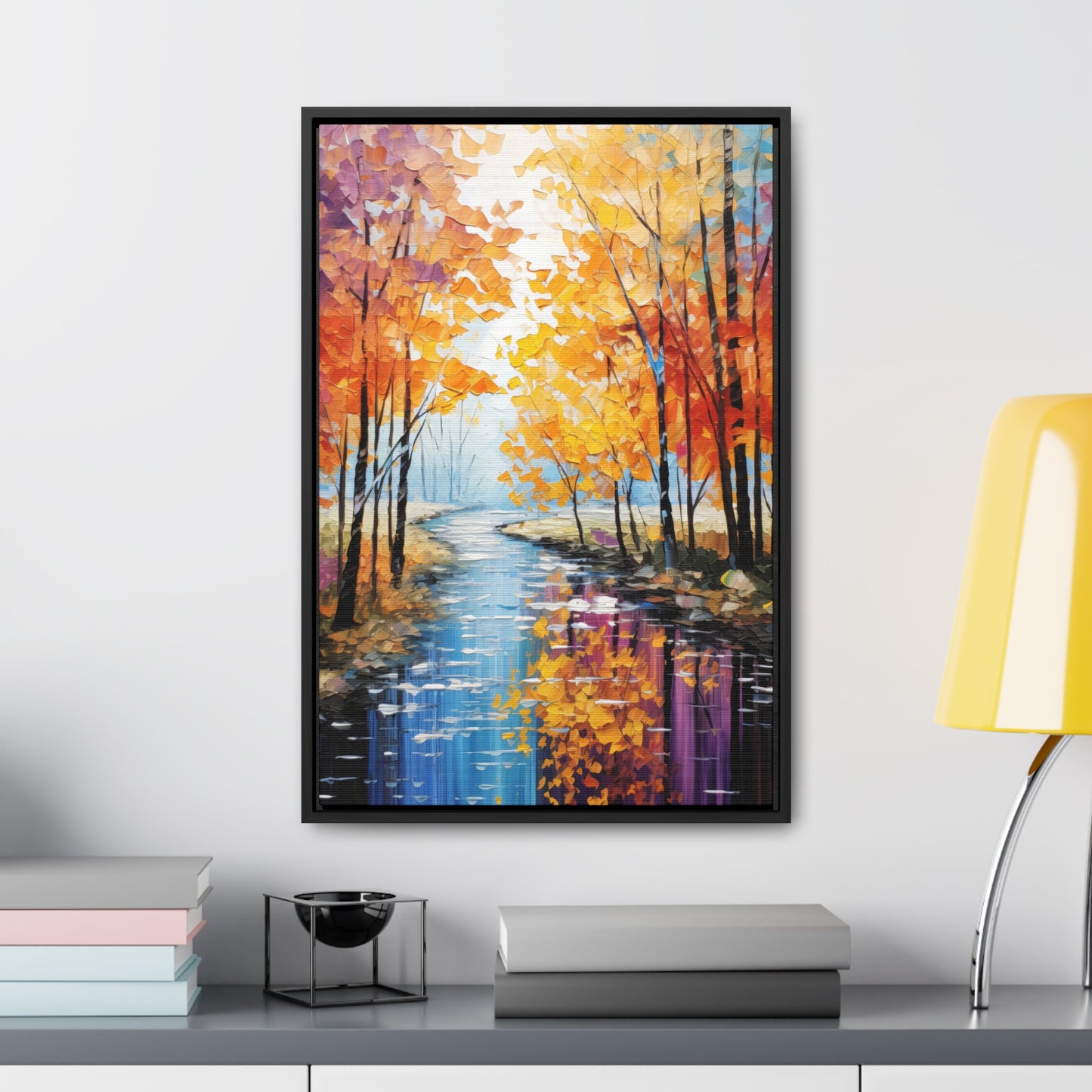 River Trees - Gallery Framed Canvas Wall Art