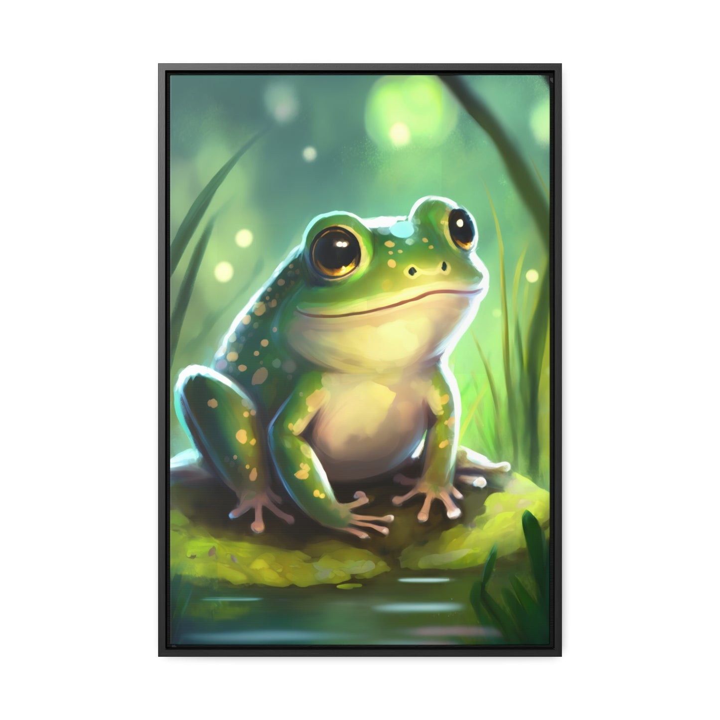 Green Frog - Gallery Framed Canvas Wall Art