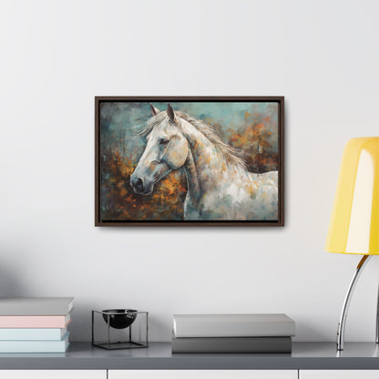 White Horse - Gallery Framed Canvas Wall Art