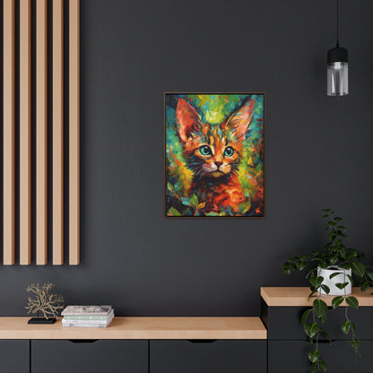 Cute Cat - Gallery Framed Canvas Wall Art