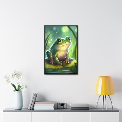 Green Frog - Gallery Framed Canvas Wall Art