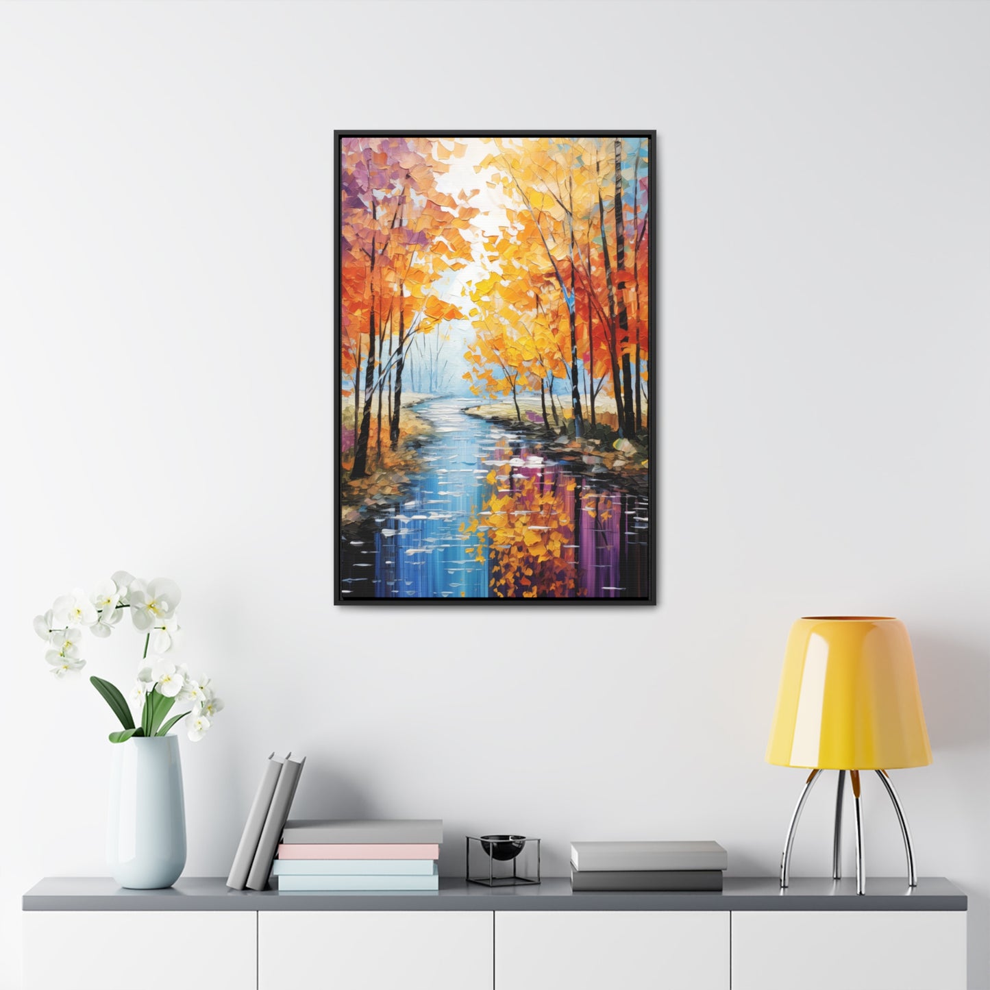 River Trees - Gallery Framed Canvas Wall Art