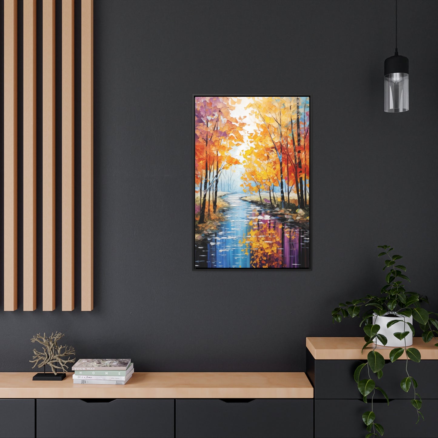 River Trees - Gallery Framed Canvas Wall Art