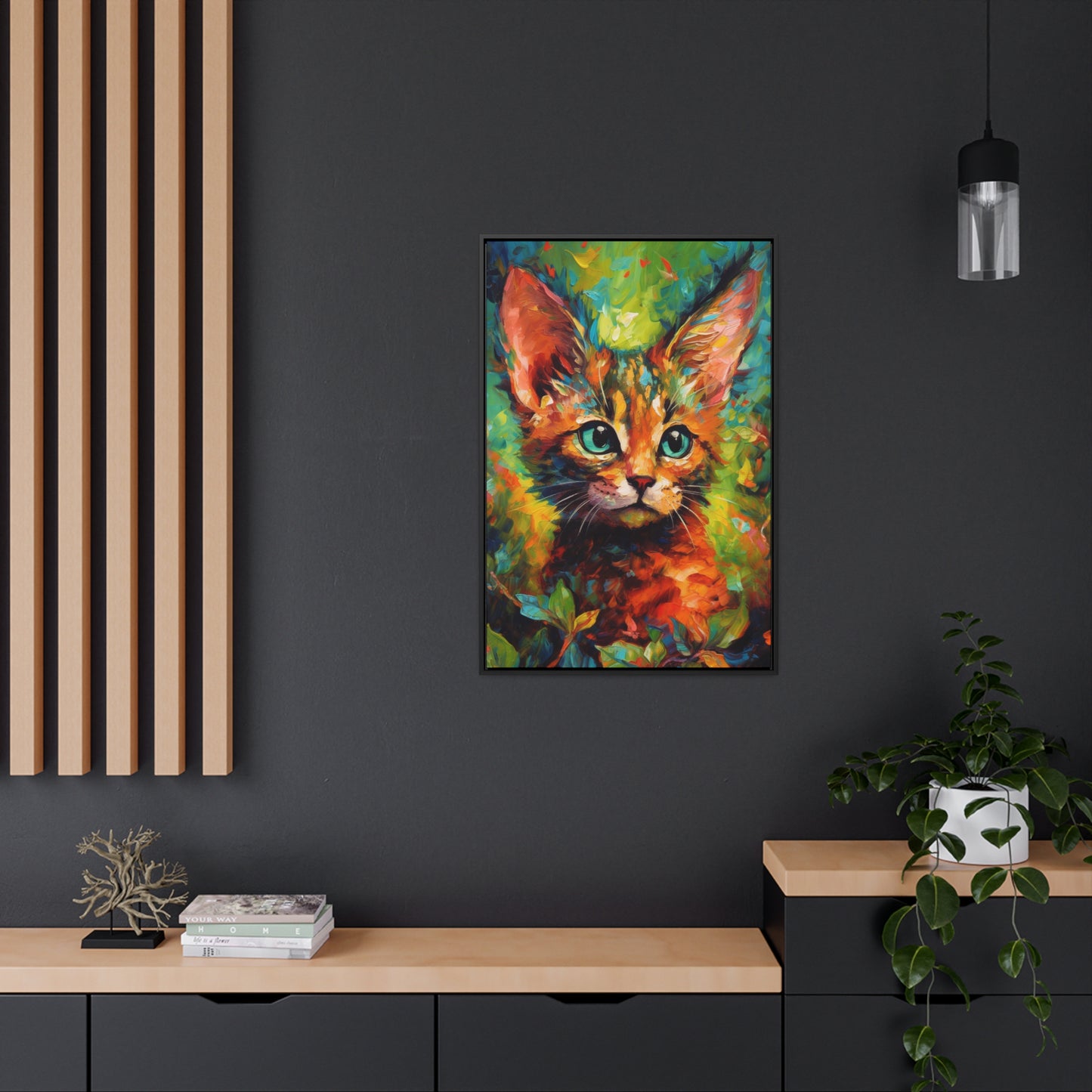 Cute Cat - Gallery Framed Canvas Wall Art