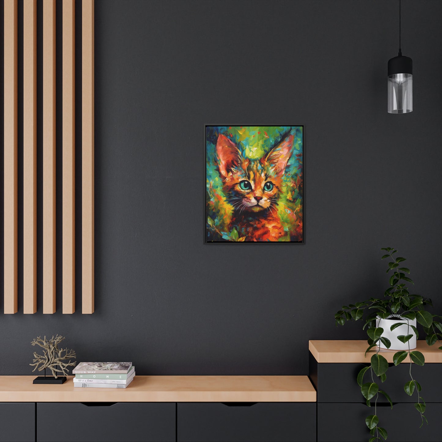 Cute Cat - Gallery Framed Canvas Wall Art