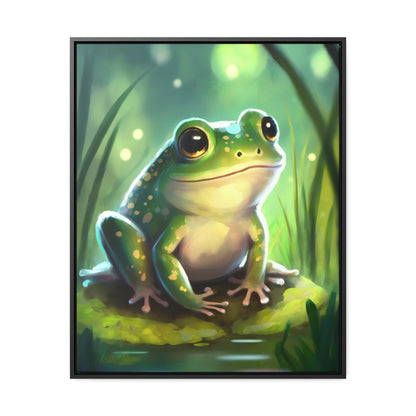 Green Frog - Gallery Framed Canvas Wall Art