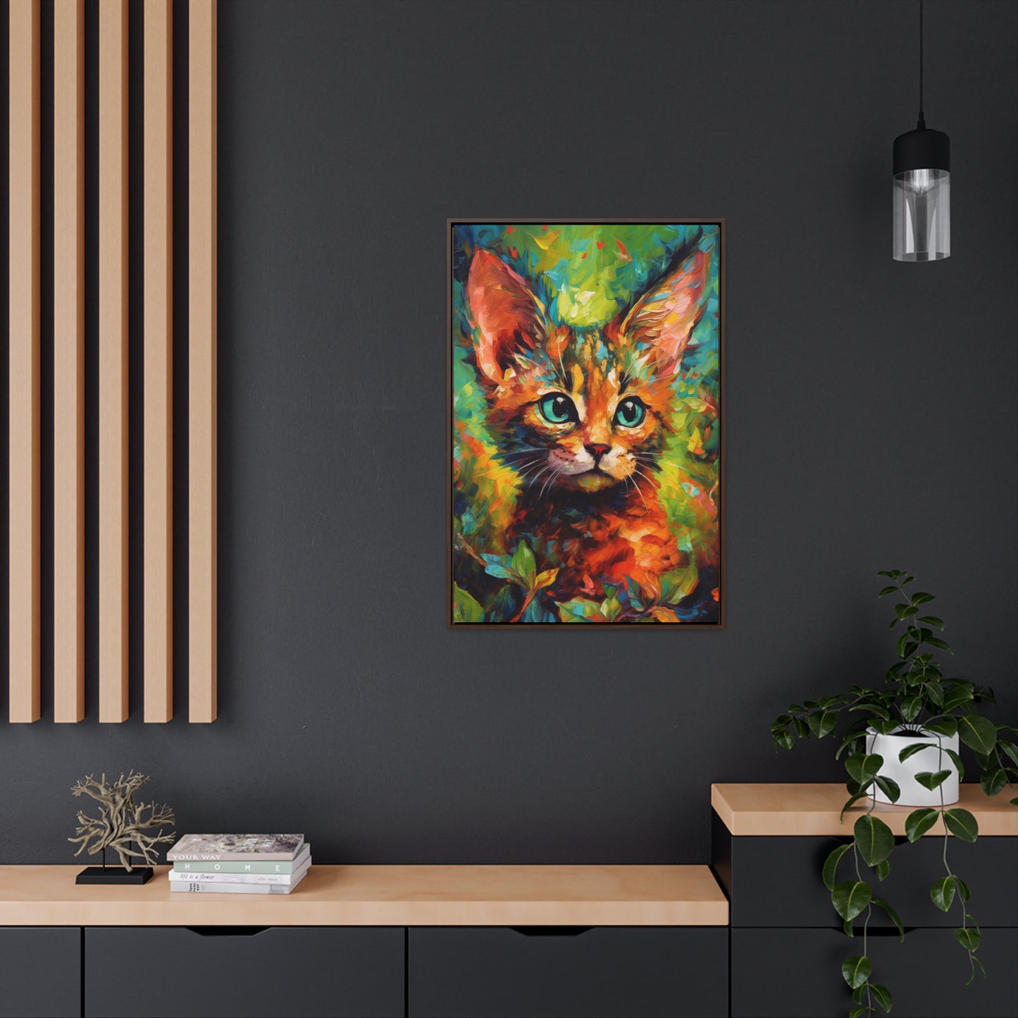 Cute Cat - Gallery Framed Canvas Wall Art