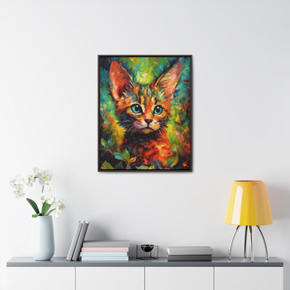 Cute Cat - Gallery Framed Canvas Wall Art