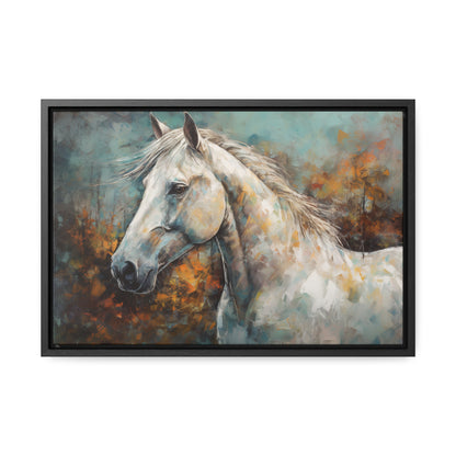 White Horse - Gallery Framed Canvas Wall Art